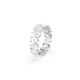 Matrix Vittore ring, Pear cut, White, Silver-tone finish